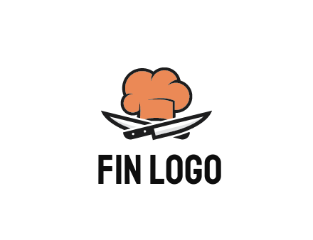 chef hat with knives restaurant logo