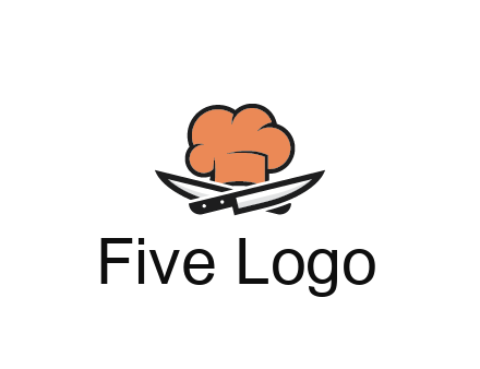 chef hat with knives restaurant logo