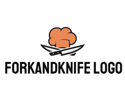 chef hat with knives restaurant logo