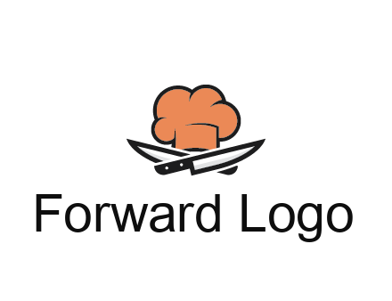 chef hat with knives restaurant logo