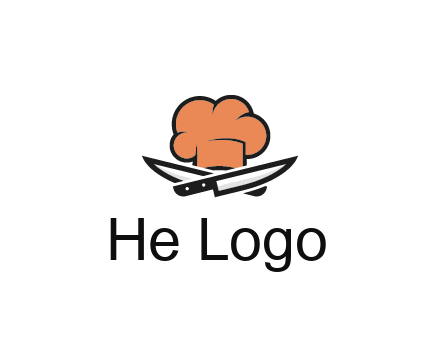 chef hat with knives restaurant logo