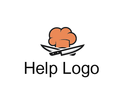 chef hat with knives restaurant logo