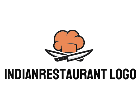 chef hat with knives restaurant logo
