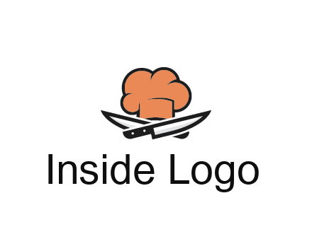 chef hat with knives restaurant logo