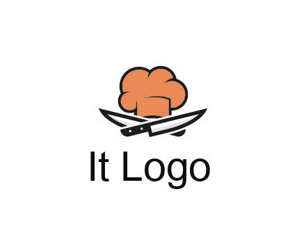 chef hat with knives restaurant logo