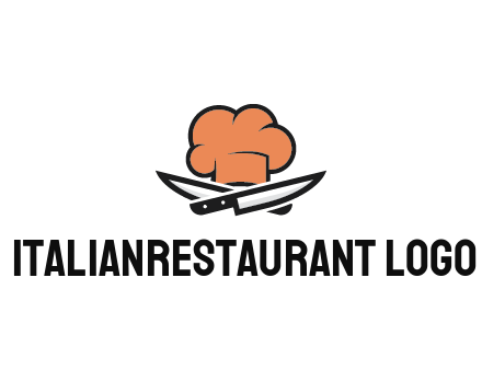 chef hat with knives restaurant logo