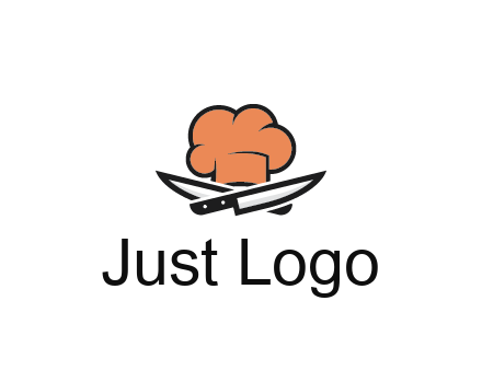 chef hat with knives restaurant logo