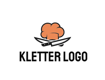 chef hat with knives restaurant logo