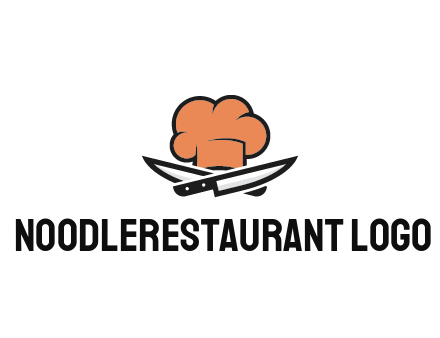 chef hat with knives restaurant logo
