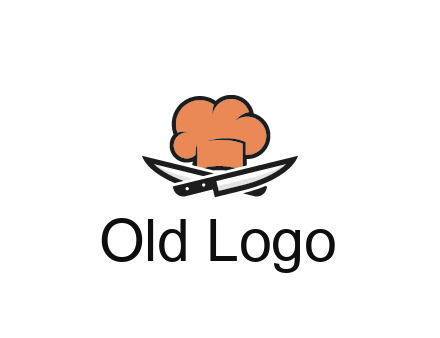 chef hat with knives restaurant logo