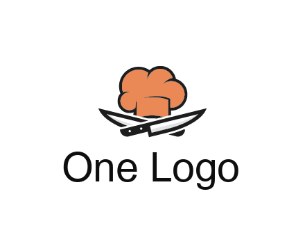 chef hat with knives restaurant logo