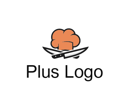 chef hat with knives restaurant logo