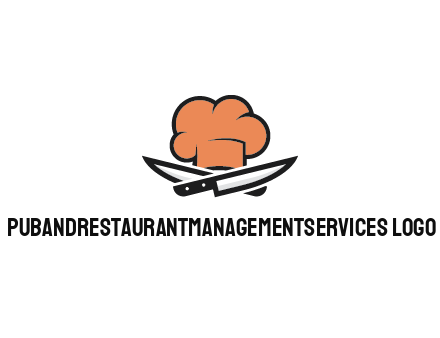 chef hat with knives restaurant logo