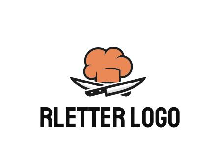 chef hat with knives restaurant logo