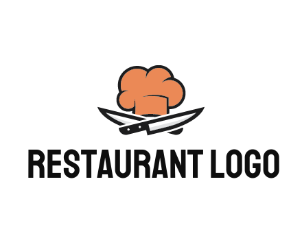 chef hat with knives restaurant logo