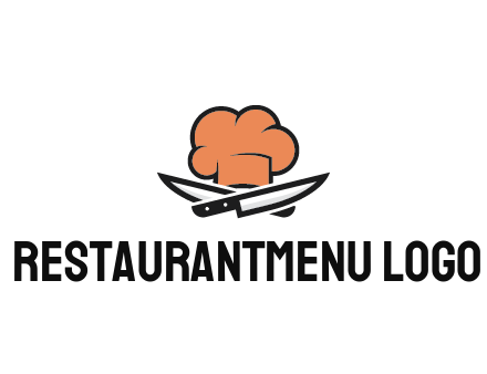 chef hat with knives restaurant logo