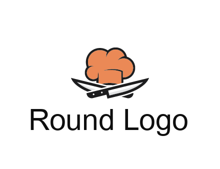 chef hat with knives restaurant logo