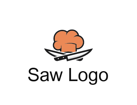 chef hat with knives restaurant logo