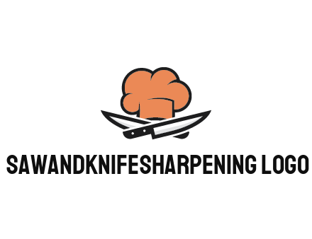 chef hat with knives restaurant logo
