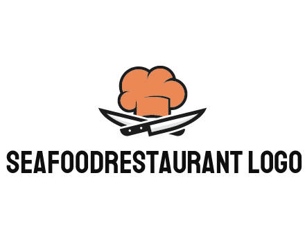 chef hat with knives restaurant logo