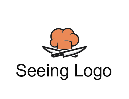 chef hat with knives restaurant logo