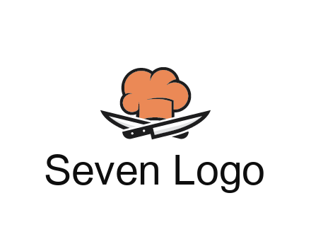 chef hat with knives restaurant logo