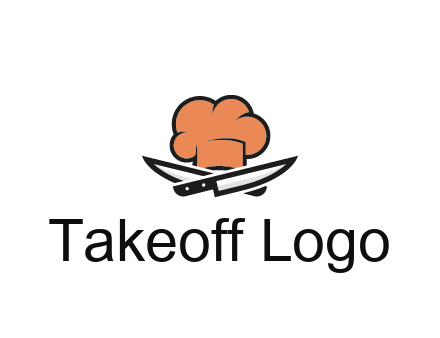 chef hat with knives restaurant logo