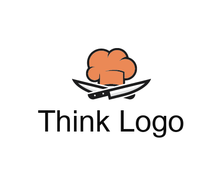 chef hat with knives restaurant logo