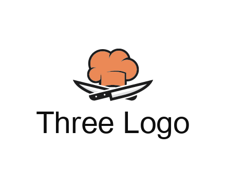 chef hat with knives restaurant logo