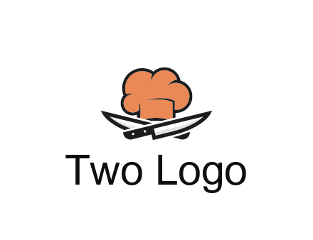 chef hat with knives restaurant logo