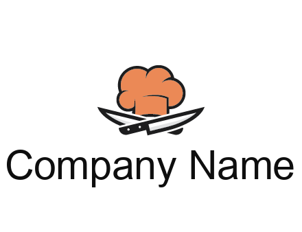 chef hat with knives restaurant logo