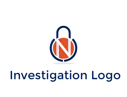 lock with letter N security logo