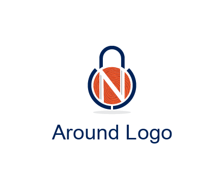 lock with letter N security logo