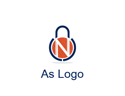 lock with letter N security logo