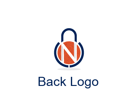 lock with letter N security logo