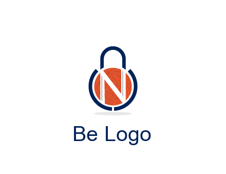 lock with letter N security logo