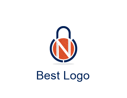 lock with letter N security logo