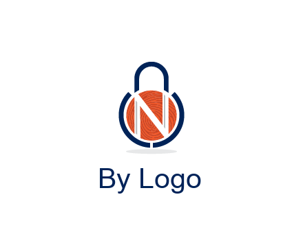 lock with letter N security logo