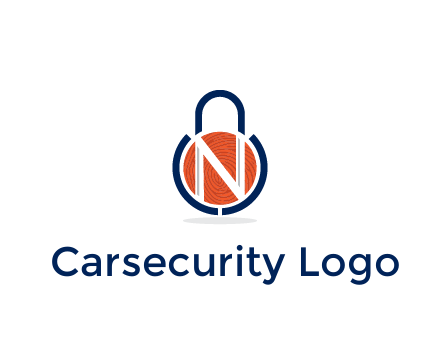 lock with letter N security logo