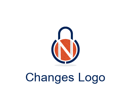 lock with letter N security logo
