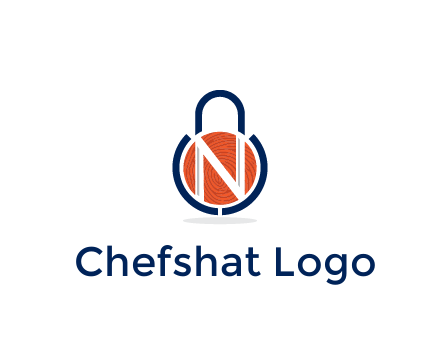 lock with letter N security logo