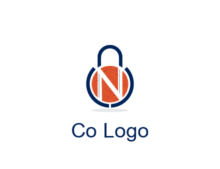 lock with letter N security logo
