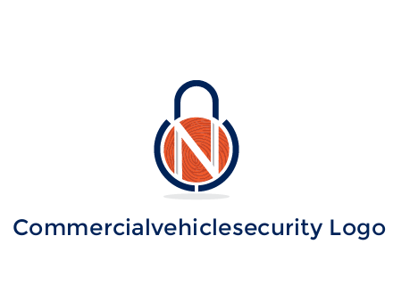 lock with letter N security logo