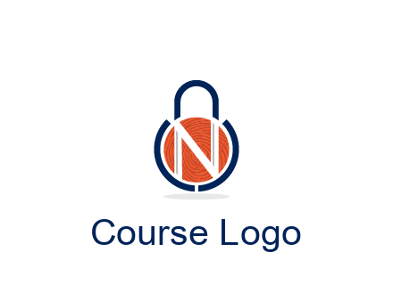 lock with letter N security logo
