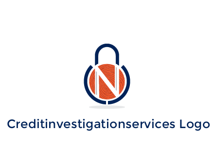 lock with letter N security logo
