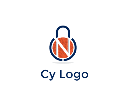 lock with letter N security logo