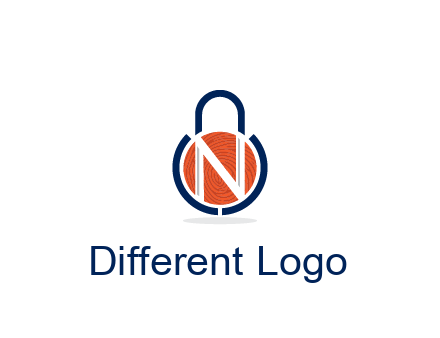 lock with letter N security logo