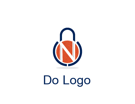 lock with letter N security logo