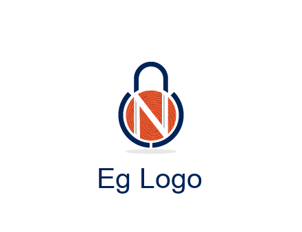 lock with letter N security logo