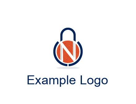 lock with letter N security logo